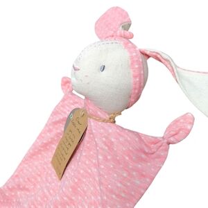 Demdaco Nat & Jules Lovey Linen Blankie Bunny Stuffed Animal Pink, For Baby Girl